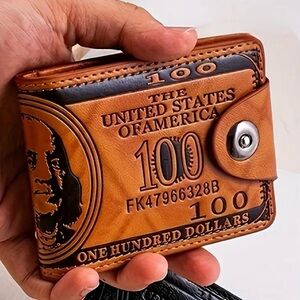 $100 Bill Bi-Fold Magnetic Clasp Wallet